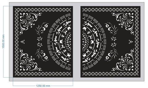Mẫu Hoa Văn Cửa Cổng 2 Cánh - CNC LASER GIA LAI