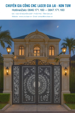 🌟 GIA LAI - GIA CÔNG HOA VĂN CỔNG CỬA – VÁCH NGĂN CNC LASER 6KW TẠI TIẾN DŨNG CNC LASER 🌟