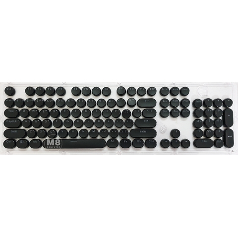 Keycap Tròn / Keycap Máy Đánh Chữ - Đen