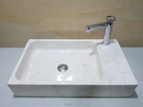 [MỚI] LAVABO ĐÁ TỰ NHIÊN - TRẮNG SỮA - LBKXG