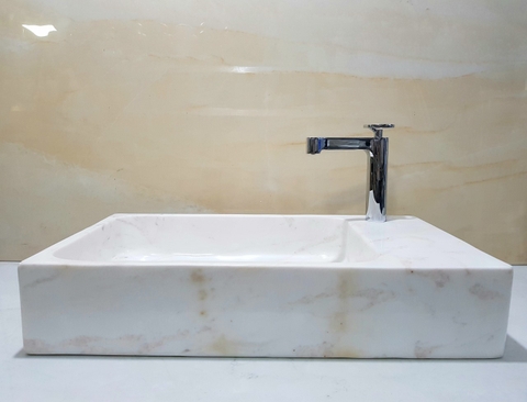 [MỚI] LAVABO ĐÁ TỰ NHIÊN - TRẮNG SỮA - LBKXG