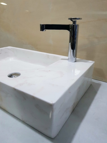 [MỚI] LAVABO ĐÁ TỰ NHIÊN - TRẮNG SỮA - LBKXG