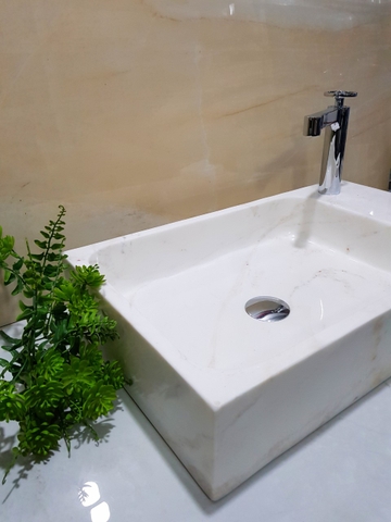 [MỚI] LAVABO ĐÁ TỰ NHIÊN - TRẮNG SỮA - LBKXG