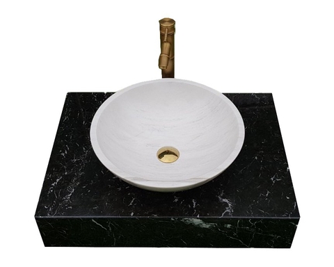 BÀN LAVABO ĐÁ TỰ NHIÊN MÀU ĐEN Ý - LT02