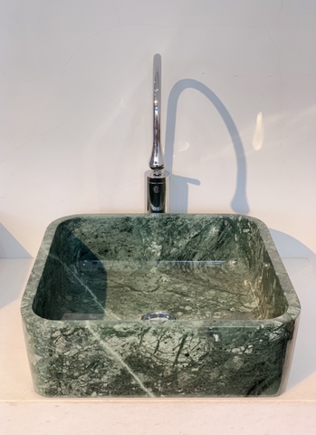 LAVABO ĐÁ TỰ NHIÊN - VUÔNG MỎNG - XANH ẤN ĐỘ - BST52