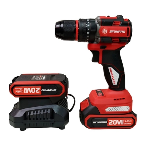 MÁY KHOAN 3CN PIN 20V/2Ah (2PIN, 1SẠC) SFUNPRO - S20DCR13A-2AH
