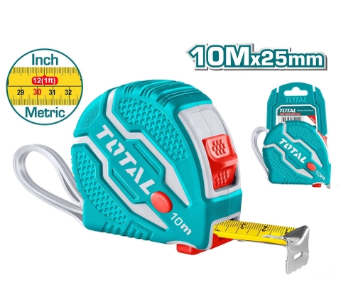 THƯỚC KÉO THÉP NỀN VÀNG CAO CẤP 10M X 25MM TOTAL - TMT126101