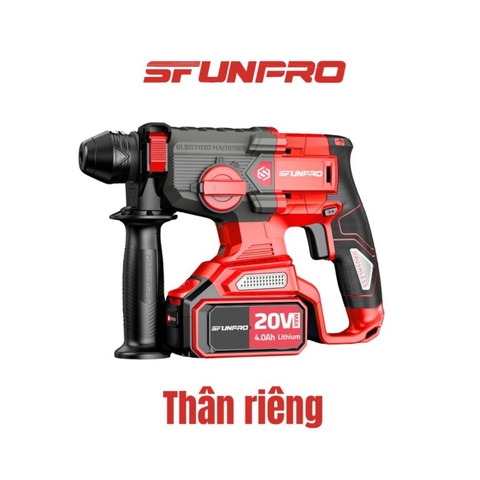 MÁY KHOAN BÊ TÔNG 3CN PIN 20V/4Ah (2PIN, 1SẠC) SFUNPRO - S20DCD26A