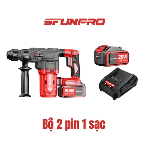 MÁY KHOAN ĐỤC 2CN PIN 20V/4Ah (2PIN, 1SẠC) SFUNPRO - S20DCD30A