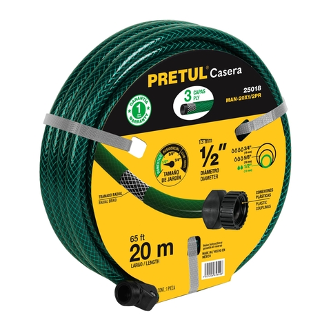 BỘ VÒI XỊT RỬA ĐA NĂNG 8 CHẾ ĐỘ PHUN 20M PRETUL - MAN-20X1/2PR