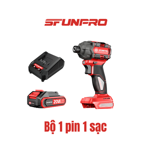 MÁY SIẾT VÍT 230N.m PIN 20V/2Ah (2PIN, 1SẠC) SFUNPRO - S20M230A