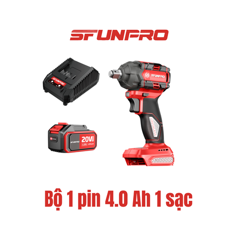 MÁY MỞ ỐC 350N.m PIN 20V/4Ah (2PIN, 1SẠC) SFUNPRO - S20M350A-4AH