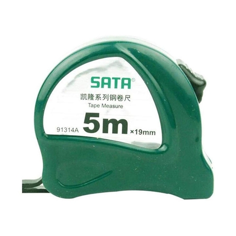 THƯỚC CUỐN THÉP 5M VỎ NHỰA ABS CAO CẤP SATA - 91314A