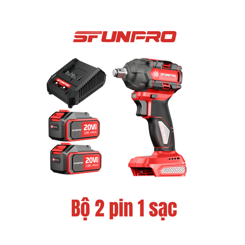 MÁY MỞ ỐC 500N.m PIN 20V/4Ah (2PIN, 1SẠC) SFUNPRO - S20M500A
