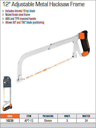 KHUNG CƯA SẮT 12''/305CM TRUPER - APT-12