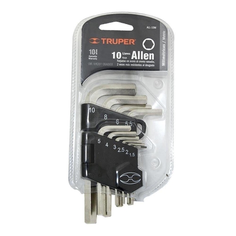 BỘ LỤC GIÁC 10 CÂY HỆ M, 1.5-10MM TRUPER - ALL-10M