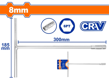 TAY VẶN CHỮ T ĐẦU LỤC GIÁC 8MM WADFOW - WTH1108