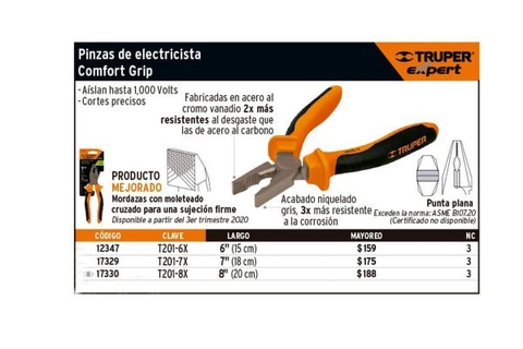 KỀM RĂNG CHUYÊN NGHIỆP 8"/200MM (17330) TRUPER - T201-8X