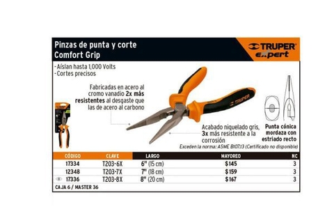 KỀM NHỌN CHUYÊN NGHIỆP 6"/150MM TRUPER  - T203-6X