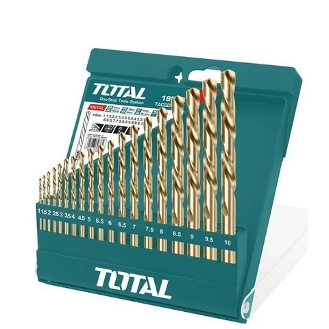 BỘ 19 MŨI KHOAN KIM LOẠI HSS TOTAL - TACSD0195