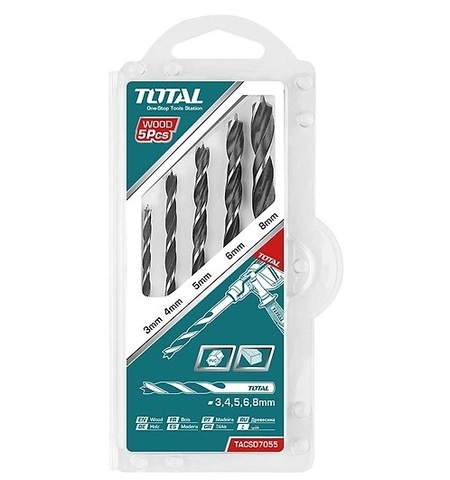 BỘ 5 MŨI KHOAN GỖ (3MM- 8MM) TOTAL - TACSD7055