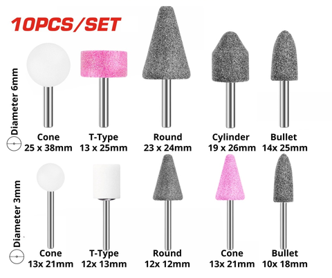 BỘ 10 LINH KIỆN MÁY MÀI KHUÔN VÀ MÀI KHUÔN MINI TOTAL - TAKB1001