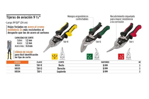 KÉO CẮT TÔN MŨI CONG PHẢI 10"/255MM TRUPER - TAV-D