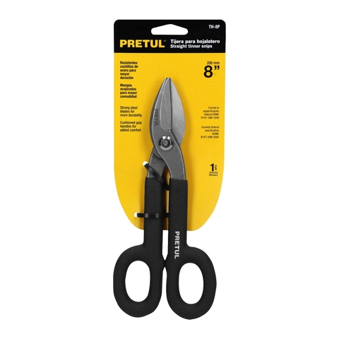 KÉO CẮT TÔN THẲNG 8"/200MM CÁN ĐEN PRETUL - TH-8P