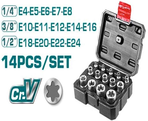 BỘ 14 ĐẦU TUÝP LOẠI E TOTAL - THKTETS0114