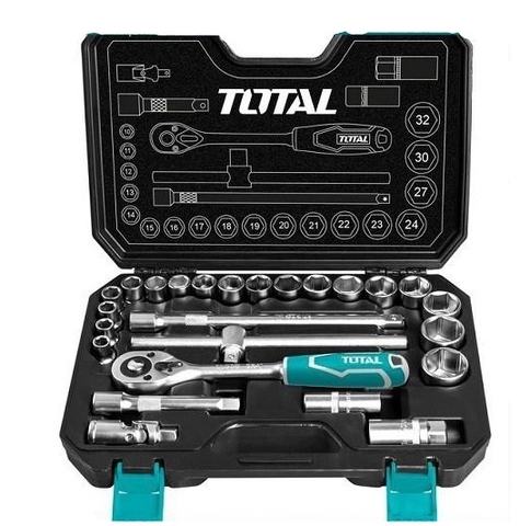BỘ SOCKET 1/2 CẦN 2 CHIỀU 25 MÓN TOTAL - THT121251