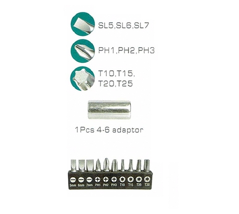 BỘ 12 TUA VÍT THAY ĐỔI TRỤC LINH HOẠT TOTAL - THT250FL1206