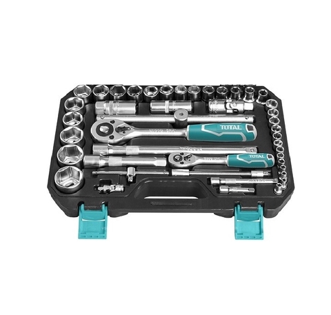 BỘ SOCKET 1/4 + 1/2INCH VÀ CẦN 2 CHIỀU 44 MÓN TOTAL - THT421441