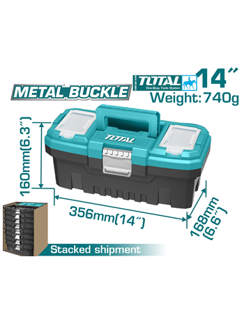 THÙNG ĐỒ NGHỀ 14''(356X168X160) KHÓA KIM LOẠI TOTAL - TPBX0142