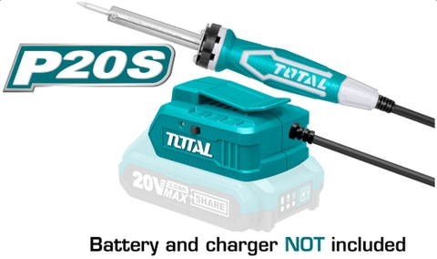 MỎ HÀN CHÌ DÙNG PIN LITHUM 20V (KHÔNG KÈM PIN VÀ SẠC) TOTAL - TSILI2001