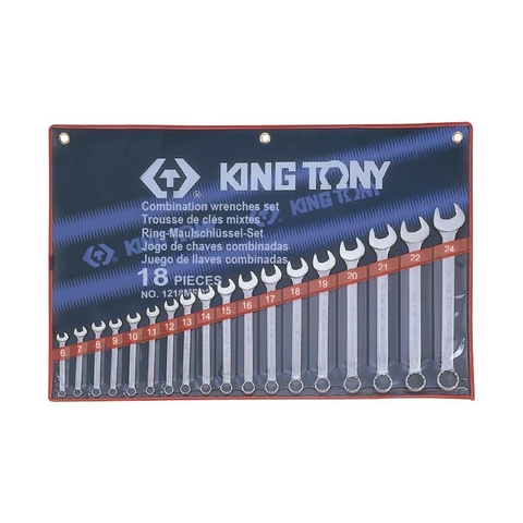 6~24mm Bộ Cờ lê vòng miệng 18 chi tiết hệ Metric Kingtony 1218MR01