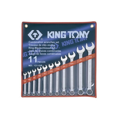 Bộ cờ lê vòng miệng hệ Inch 11 chi tiết Kingtony 1211SR