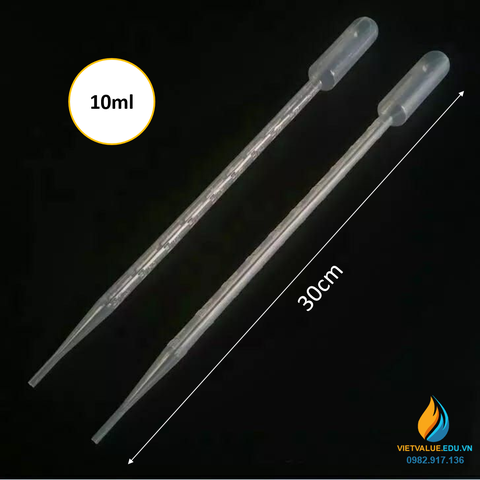 100 chiếc Pipet hút bằng nhựa PE, tiệt trùng, dung tích hút 10ml