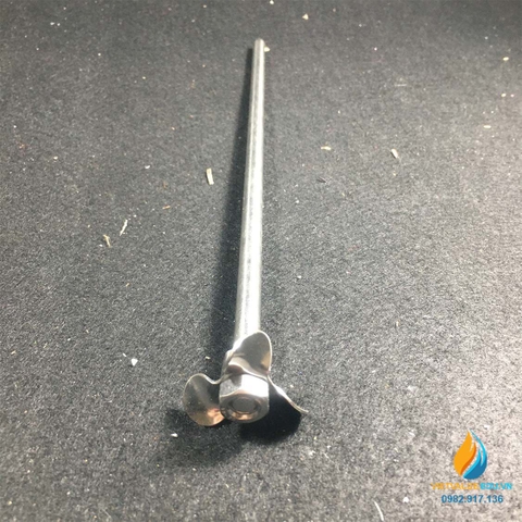 Lưỡi khuấy trộn Inox 304 không gỉ, cái dài 30cm, lưỡi 4 cánh quạt dài 40mm