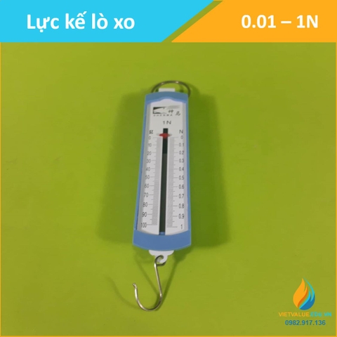 Lực kế lò xo dùng trong thí nghiệm cơ học, giới hạn đo 1N