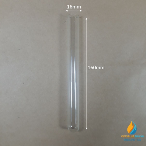 Ống nghiệm thủy tinh, không chia vạch, không nắp, 12x120mm