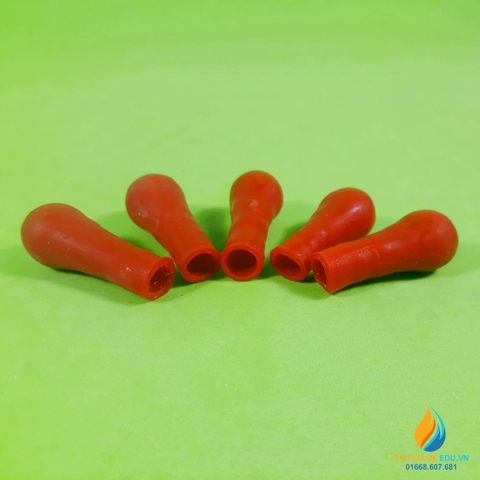 5 chiếc đầu da đỏ, cao su cho ống hút thủy tinh các loại 10, 15, 20cm