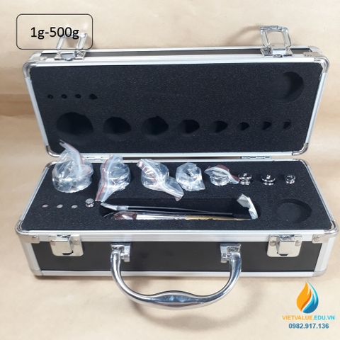 Bộ quả nặng gia trọng tổng 1kg gồm 12 quả từ 1 gam đến 500 gam, thép Crom không gỉ