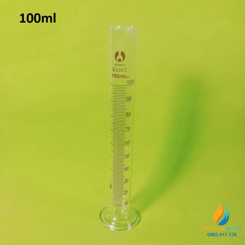 Ống đong thủy tinh có chân đế, chia vạch, 100ml