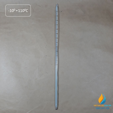 Nhiệt kế cồn khoảng đo từ -30 đến 100 độ C, chiều dài 30cm, vạch chia 1 độ C