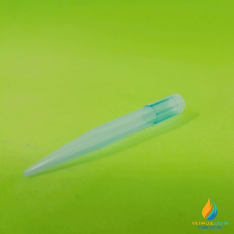 Túi 500 cái đầu côn pipet hút, loại 1ml, nhựa PP màu xanh tiệt trùng