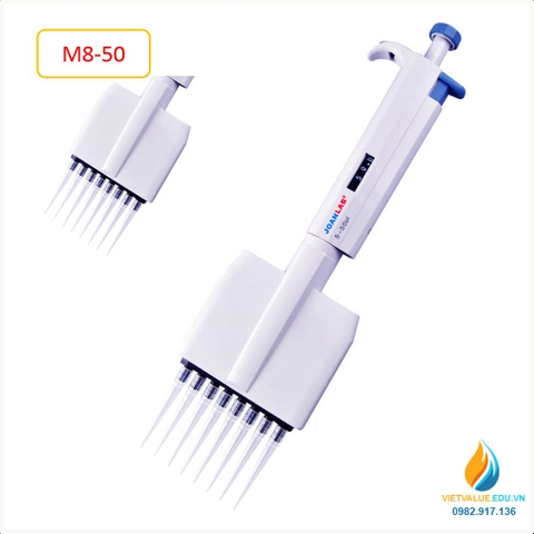 Micro Pipet hút 8 kênh hút, mức bơm hút từ 5ul đến 50ul mã JOAN LAB M8-50