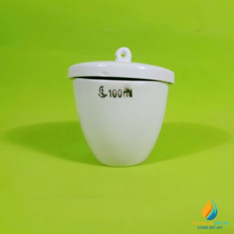 Chén sứ nung có nắp phòng thí nghiệm, dung tích 100ml