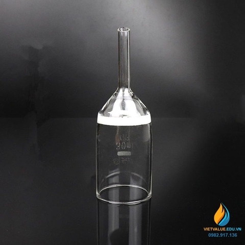 Phễu lọc cổ xốp G2 30ml, dung tích cổ phễu lọc 30ml, phễu lọc lõi cát thủy tinh