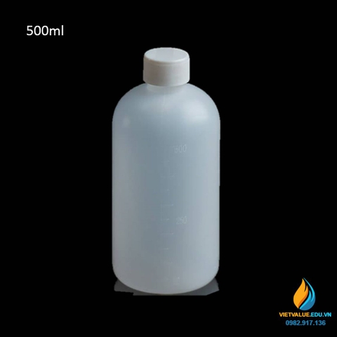 Chai nhựa PP đựng hóa chất hay dung dịch, miệng hẹp, dung tích 500ml