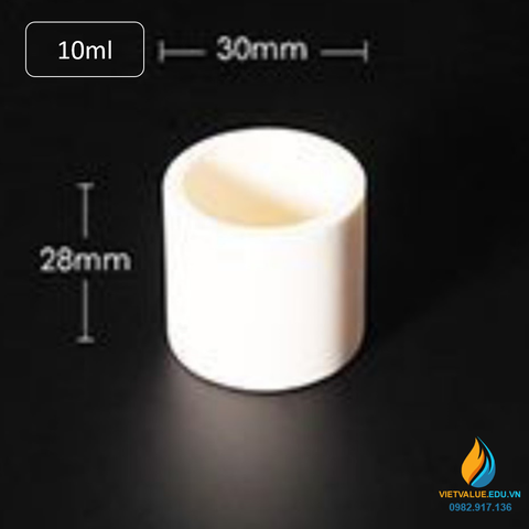 Cốc nhôm oxit Al2O3 tinh khiết hơn 99%, chịu nhiệt độ hơn 1600 độ C nung mẫu 10ml